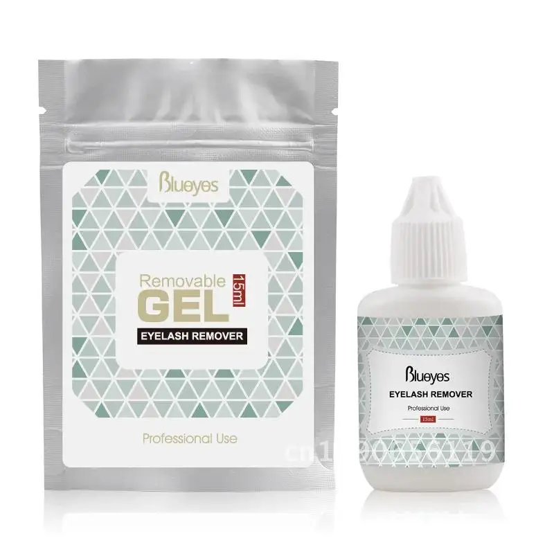 Blueyes gel removedor de cola para cílios, 15ml, suave, transparente, não irritante, profissional, enxerto de cílios, adesivo, limpeza, removedor de maquiagem