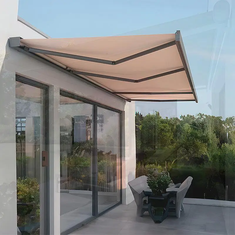 

Full Cassette Retractable Sun Shade Waterproof UV Protection Outdoor Patio Garden Motorized Folding Roof Canopy Awning Camping B