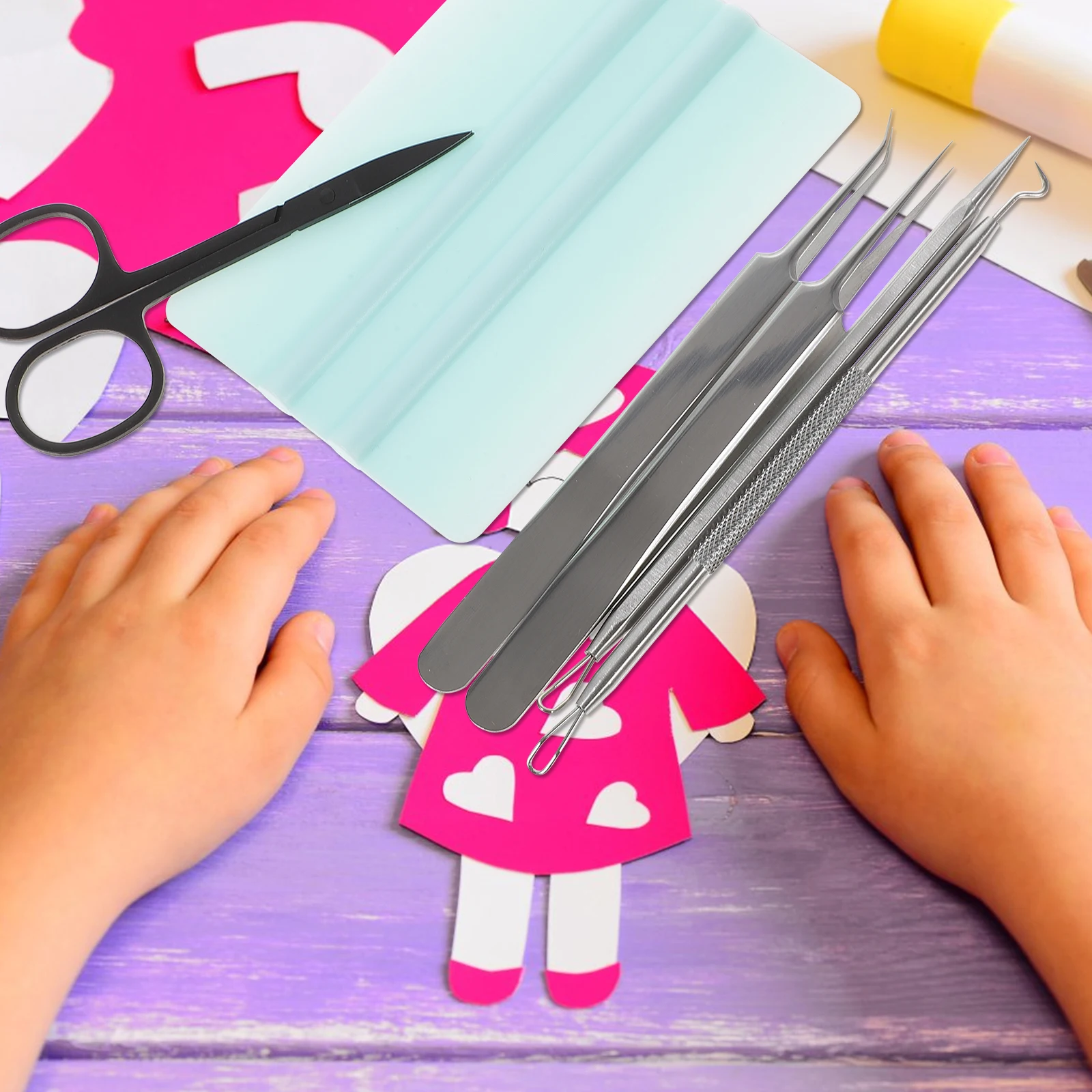 

Weeding Tool Set Pin Pen Tweezers Scrapbooking Vinyl Lettering Craft Tools for Carving Paper Cuts H books Manual Production