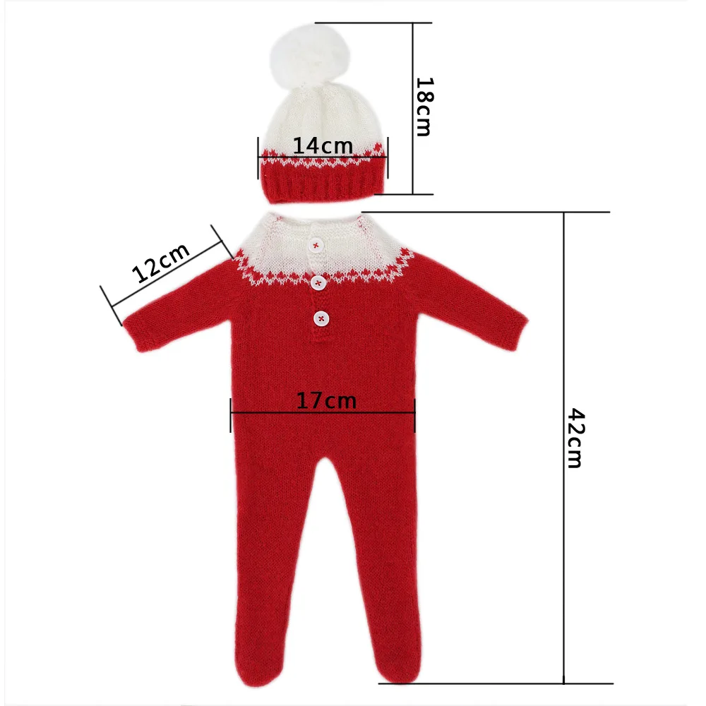 Baby Outfit Newborn Photography Props  Romper Jumpsuit  Christmas Photography Accessories