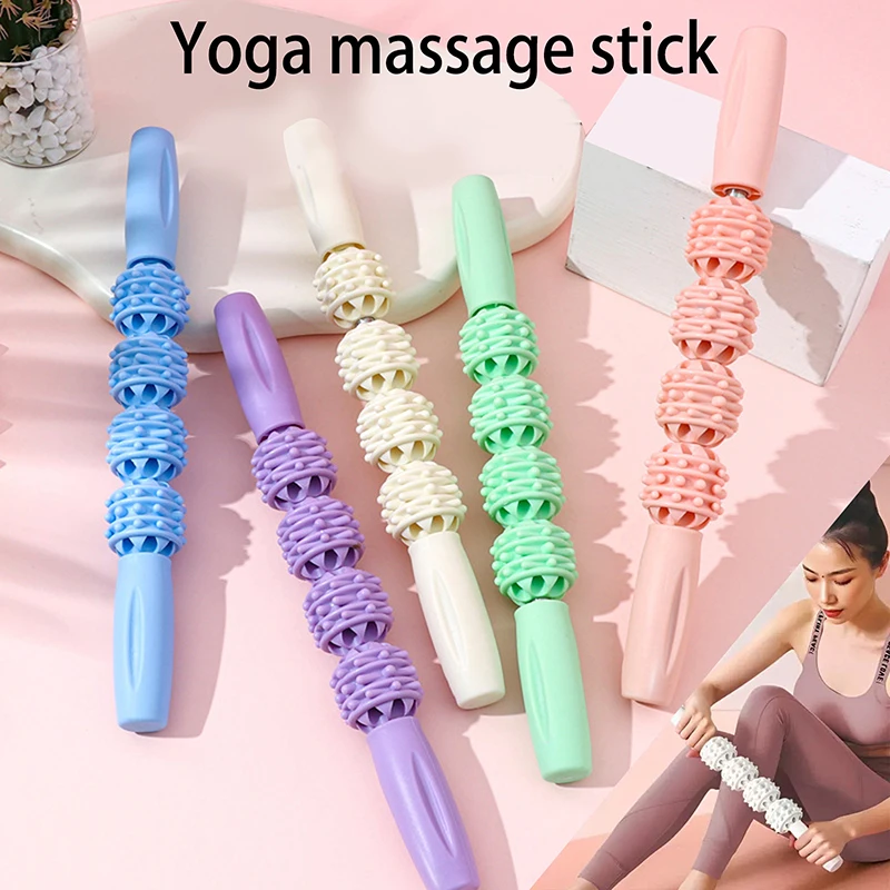 1pc Rollerball Muscles Massage Stick Relaxation Yoga Fitness Wolf Tooth Fascia Stick For Calves Thighs Quadriceps Arms Forearms