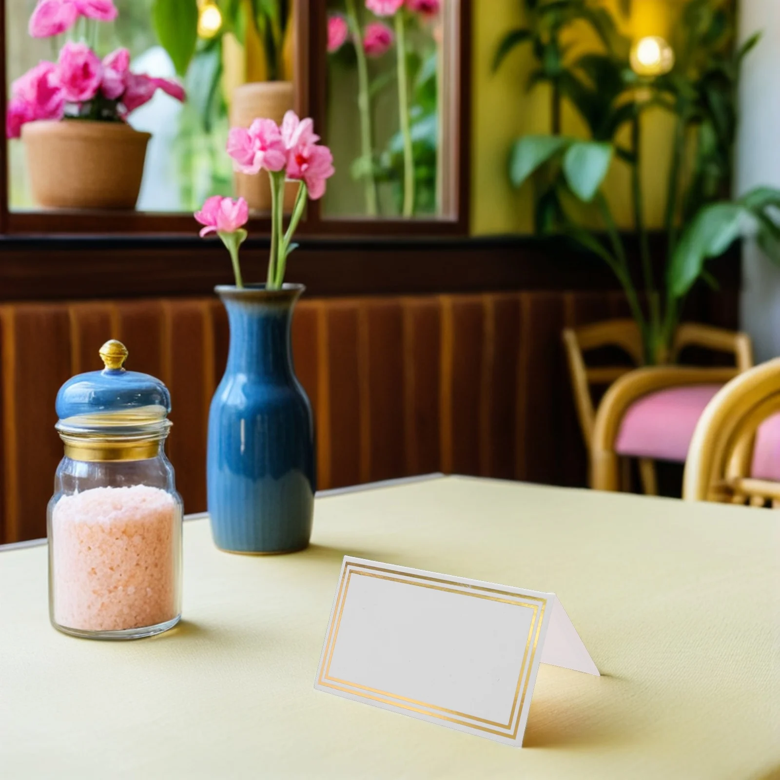 

50pcs Double-Sided Gold Foil Place For Wedding Table Seat Assignments Birthday Party Banquet Guest Seating Labels Dinner Name