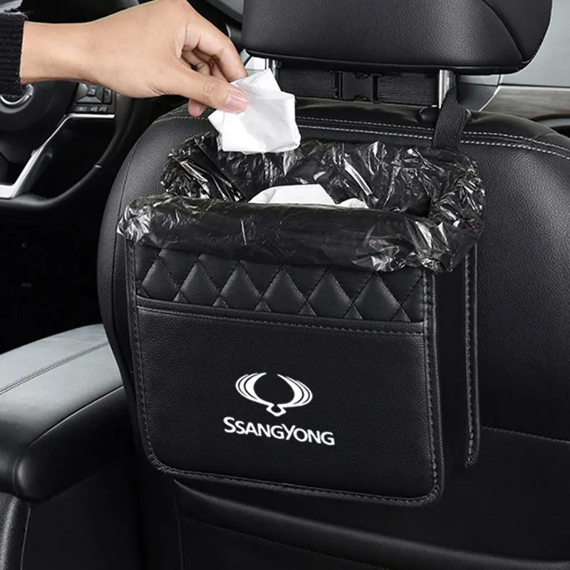 Car Back Seat Organizer Storage Bag for Ssangyong Actyon Rexton Korando Rodius Kyron Tivoli Musso XLV Stavic Turismo Accessories