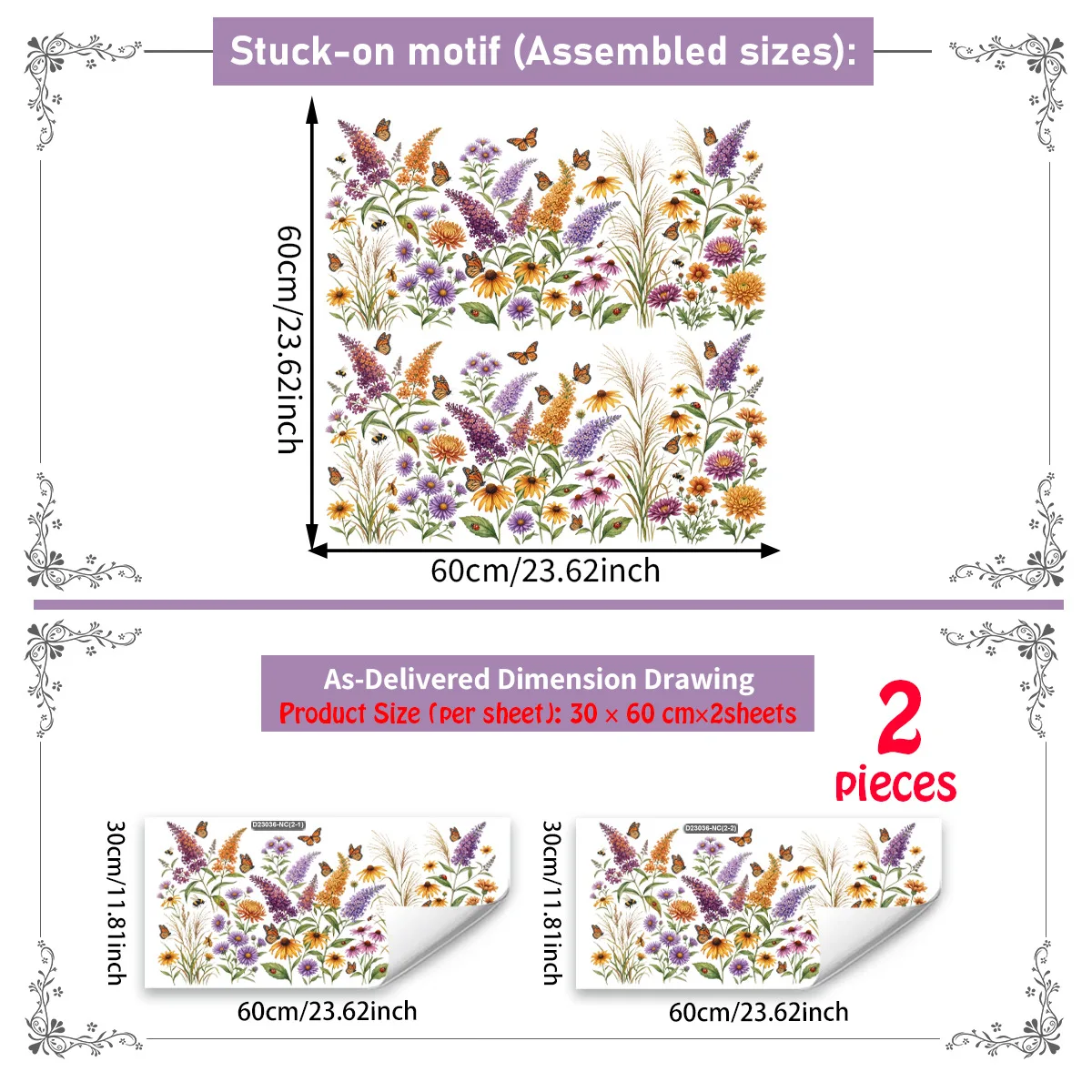 Botanical-Themed Reusable Window Clings for Glass Surfaces That Provide Soft Light Diffusion and Visual Obscuration