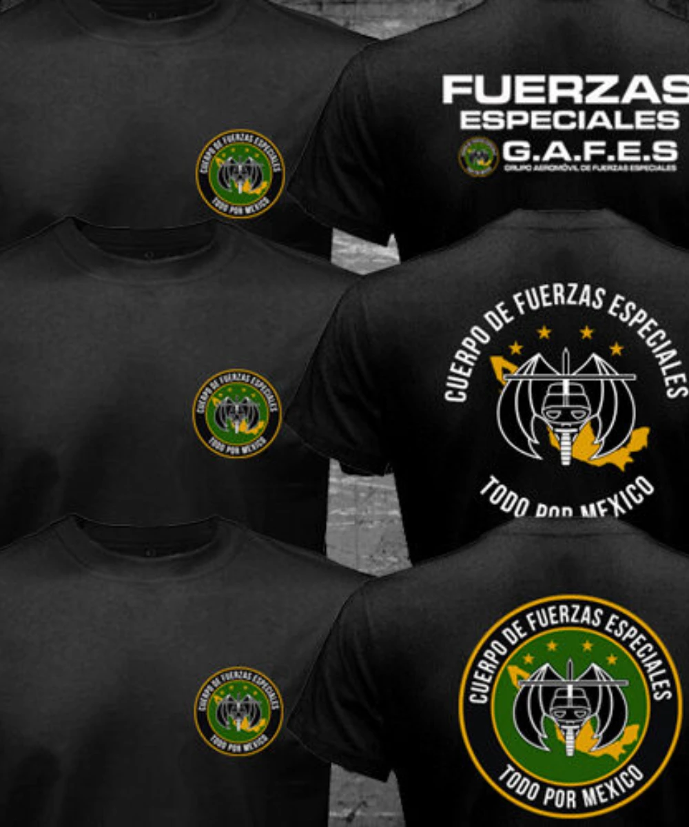 Camiseta militar para hombre, gafas Fuerzas Especiales, ejército, militar, México