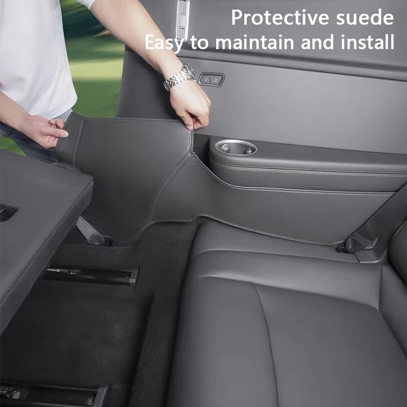 Beidseitige Kofferraumschutzabdeckungen für Tesla Model YL 6-Sitzer, Lederoberflächen-Eckenschutzabdeckung, Laderaumauskleidung, Schmutzschutzmatte – Detail 4