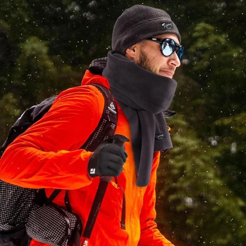Winter Adult Cold Protection Fashion Hat Suit Climbing Snow Mountain Keep Warm Accessories Outdoor Multicolored Three Piece Set