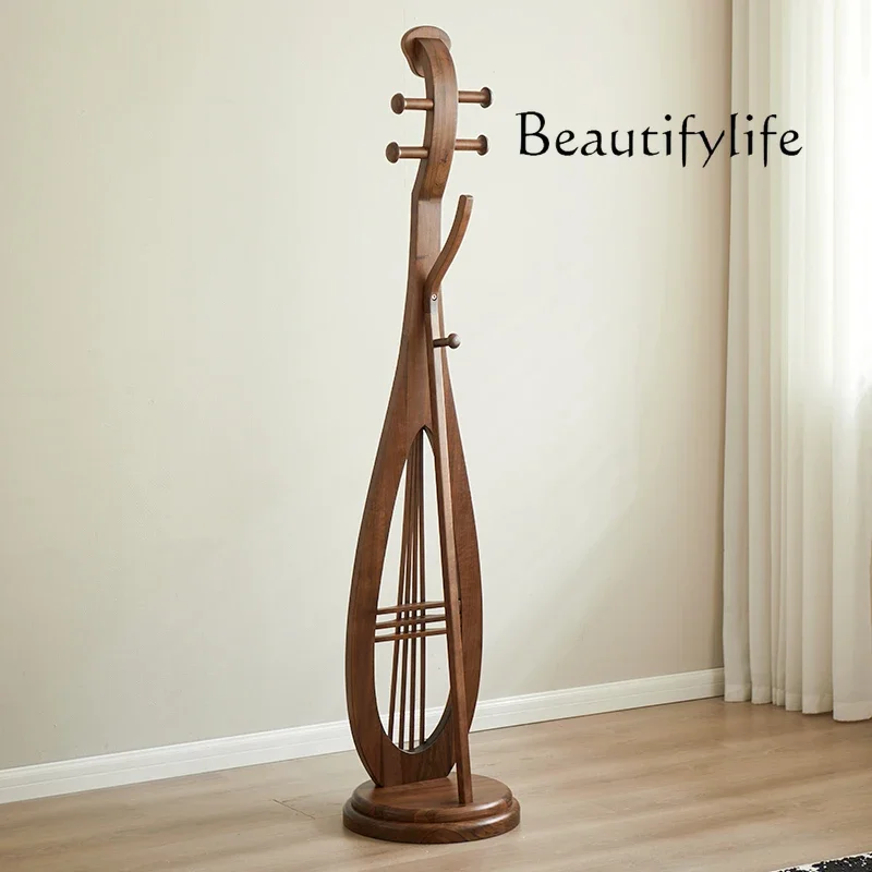 

All solid wood coat rack, bedroom floor-to-ceiling vertical North American black walnut living room new Chinese hanger