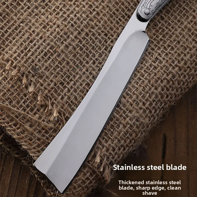 Large Size Stainless Steel Straight Razor for Men Traditional Sharp Manual Shaving Razor Beard And Facial Hair Remover Tool view 4