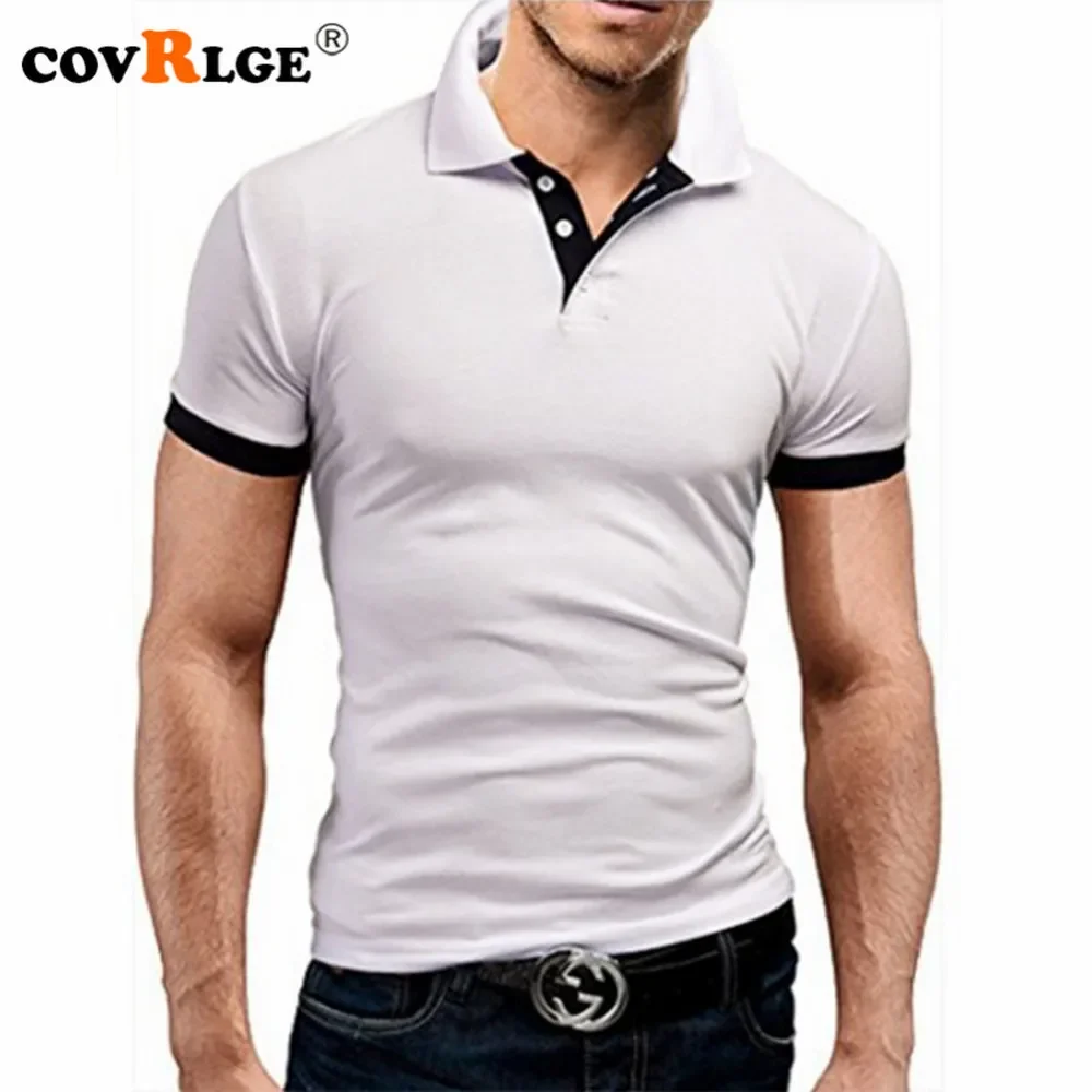 Covrlge Men's Polo Shirt Summer Stritching Luxury Business Tee Brand Polo MTP129