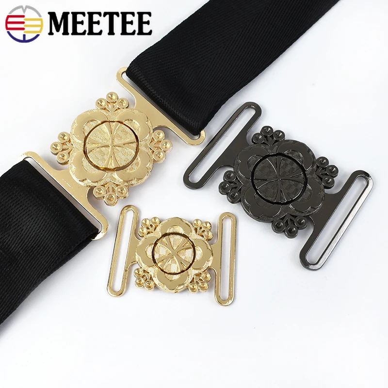 1-5Sets Meetee 30/40mm Metal Belt Buckle Retro Coat Windbreaker Belts Hasp Clothing Decor Button Replacement DIY Accessories