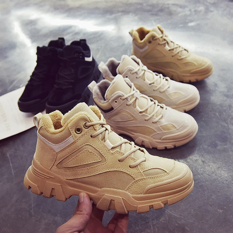 Women Platform Winter Boots Women Black Keep Warm Non-slip Short Booties For Ladies White Ankle Boots Outdoor Casual Shoes New