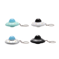 UFO Keyring Ornament Mini Spaceship Model Keychain Pendant with LED Light