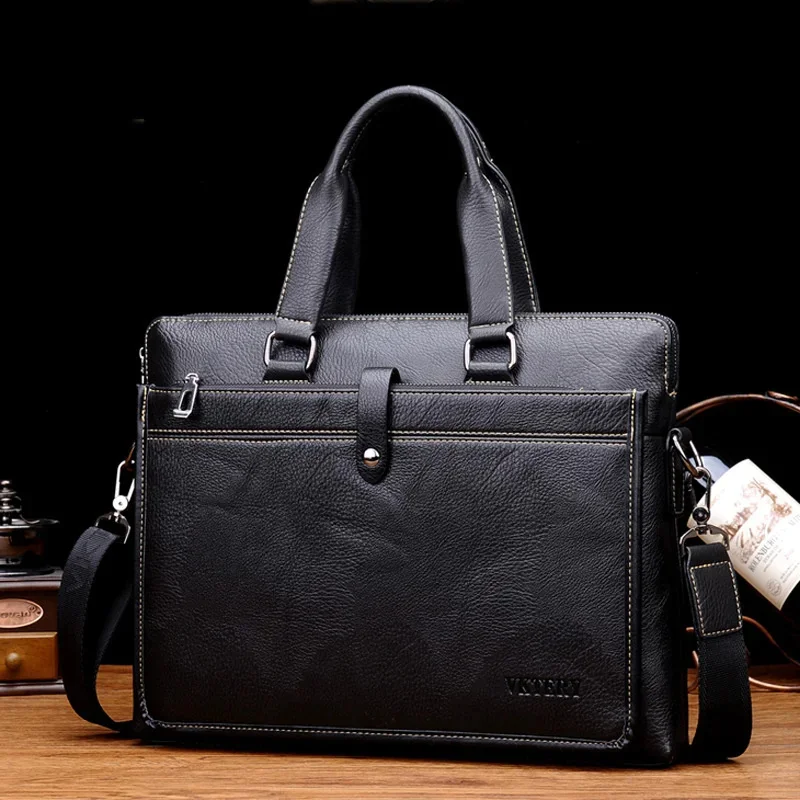 Maletín de negocios de lujo para hombre, bolso de mano de cuero Vintage, bolso de hombro para hombre, bolso para computadora portátil de oficina, Crossboby