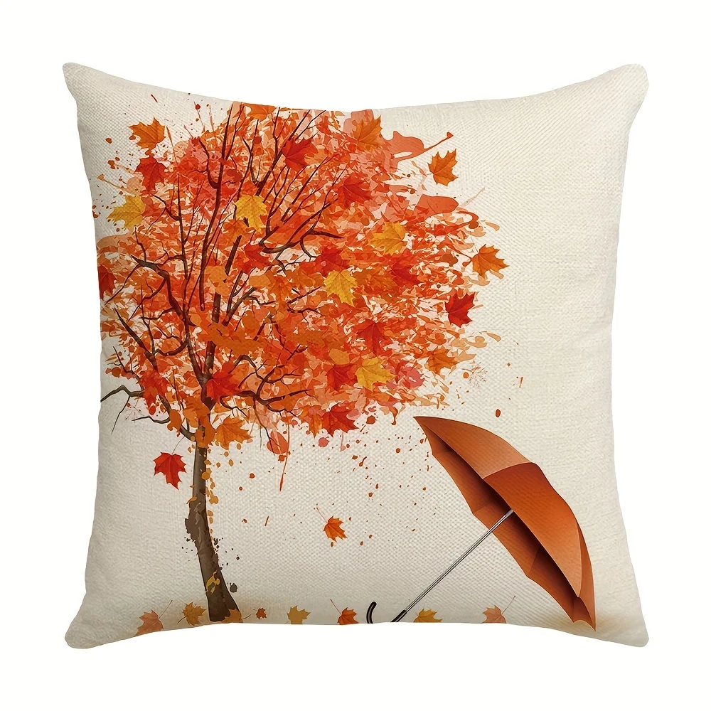 Farmhouse Maple Leaf Pillowcase WeddingsDecor  Linen Blend Throw Pillow Cover for Living Room, Outdoor, and Home Decor