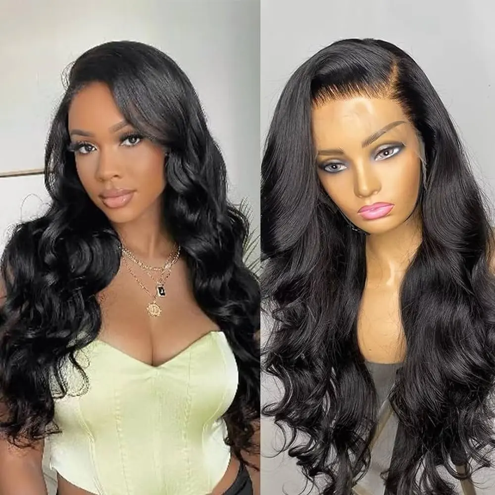 Natural Black 18 32 Inch 13x6 HD Lace Wig Human Hair Wig Glueless Precut Water 13X4 Front Waves 150% Women Human Hair Wigs