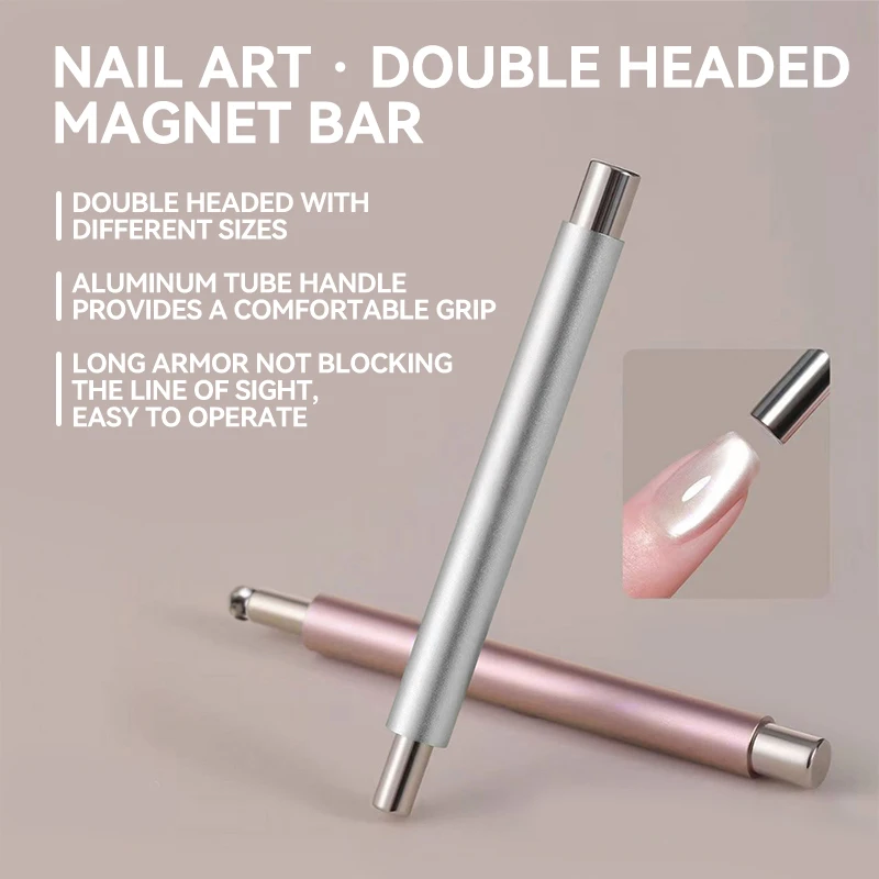 2 in 1 forte bastone magnetico magnete per occhi di gatto sfera cilindrica per nail art a doppia testa per strumenti per penna di design per manicure con smalto gel UV