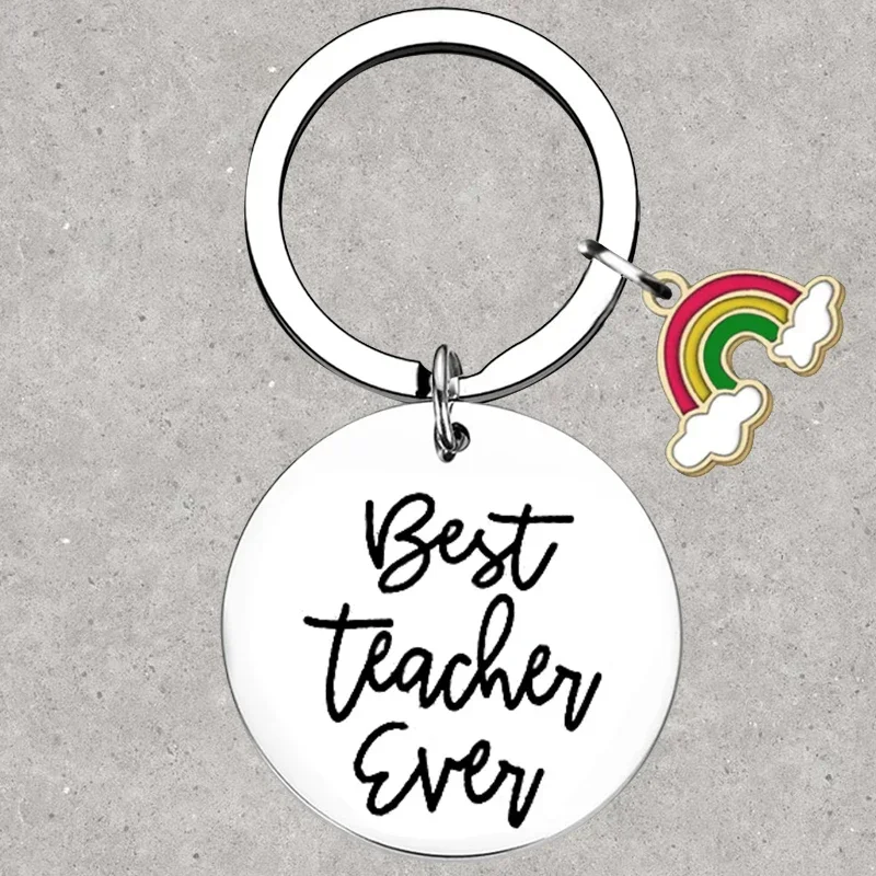 

Hot Best Teacher ever Gifts Keychain Teachers Day Birthday Gift Key Rings Thank You Gifts