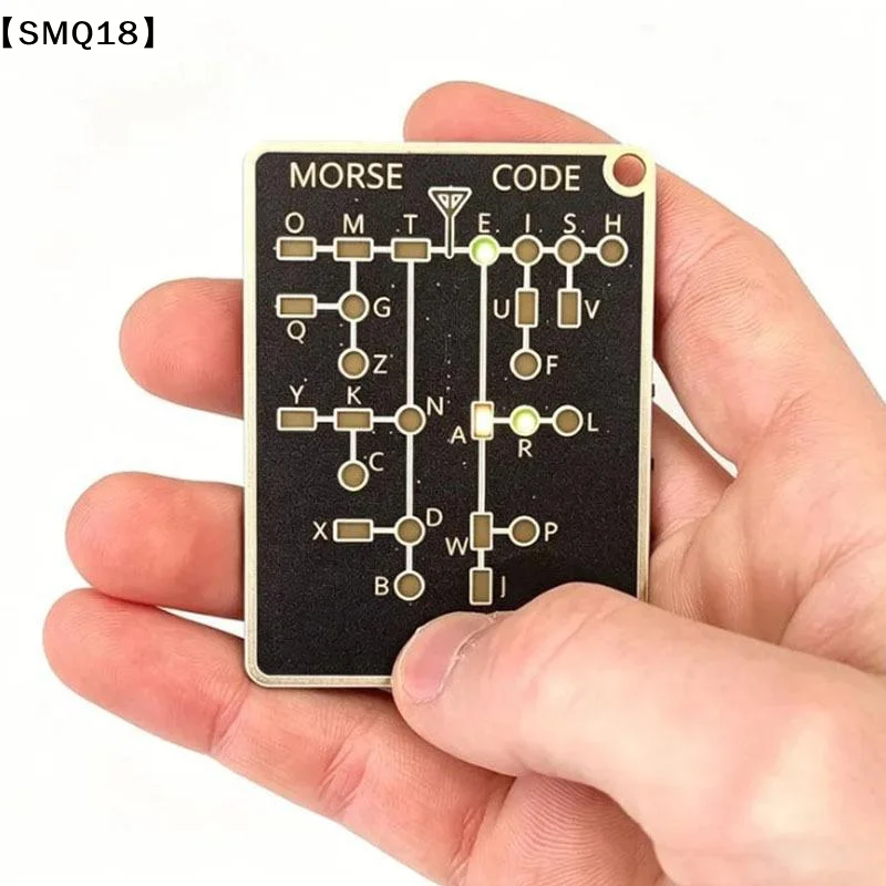 Portable Morse Code Practice Trainer Card Pro LED Interactive Signal Buttons For Adult Telegraph & Encryption Training Tool【SMQ】