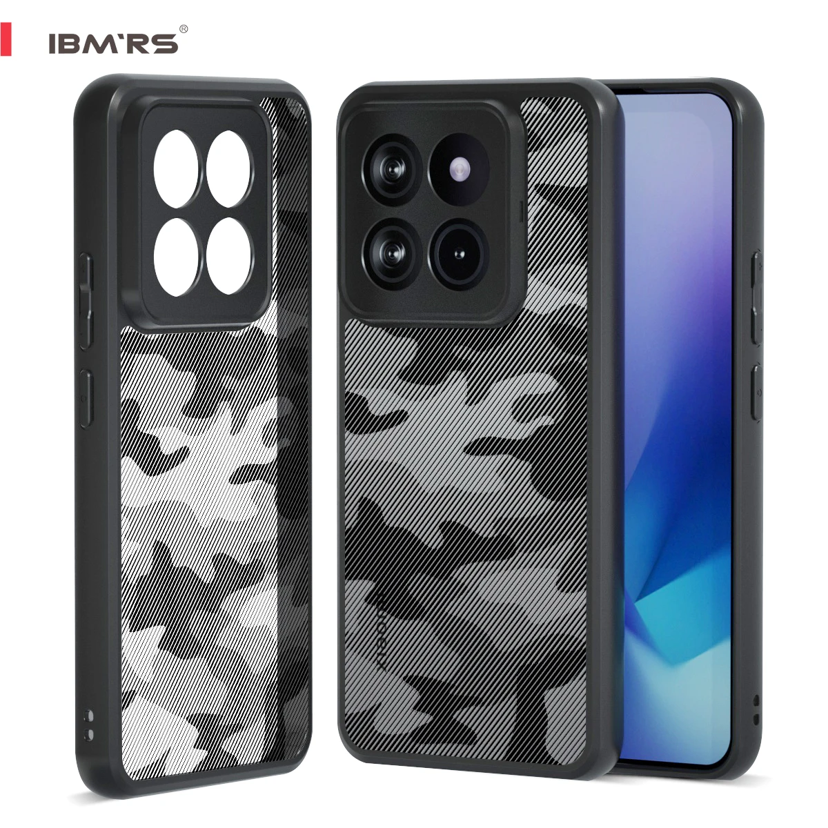 

IBMRS for Xiaomi 14 Pro Camo Case, Shockproof Cover, PC+TPU Dual Layer Heavy Duty Armor