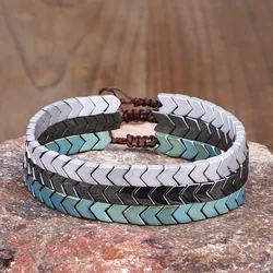 Retro Trendy Men's Bracelet Hematite Arrow Balance Bracelet Women's Casual Yoga Sports Bracelet