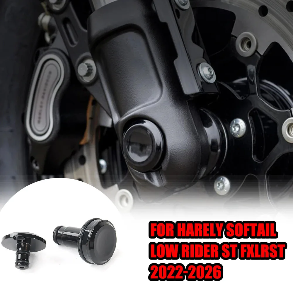 

Декоративные заглушки для передней оси мотоцикла, черные, для Harley Softail Low Rider ST FXLRST 2022-2026, защитные аксессуары