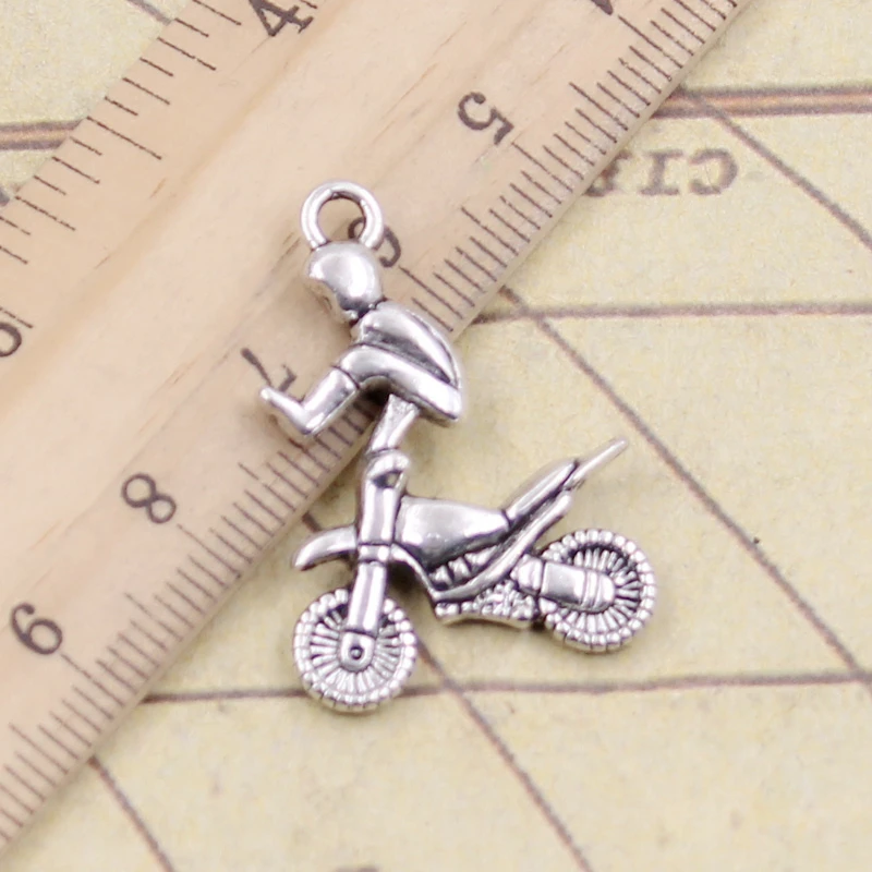 10pcs Charms Motorcycle Motorcross 29x23mm Tibetan Silver Color Pendants Antique Jewelry Making DIY Handmade Craft