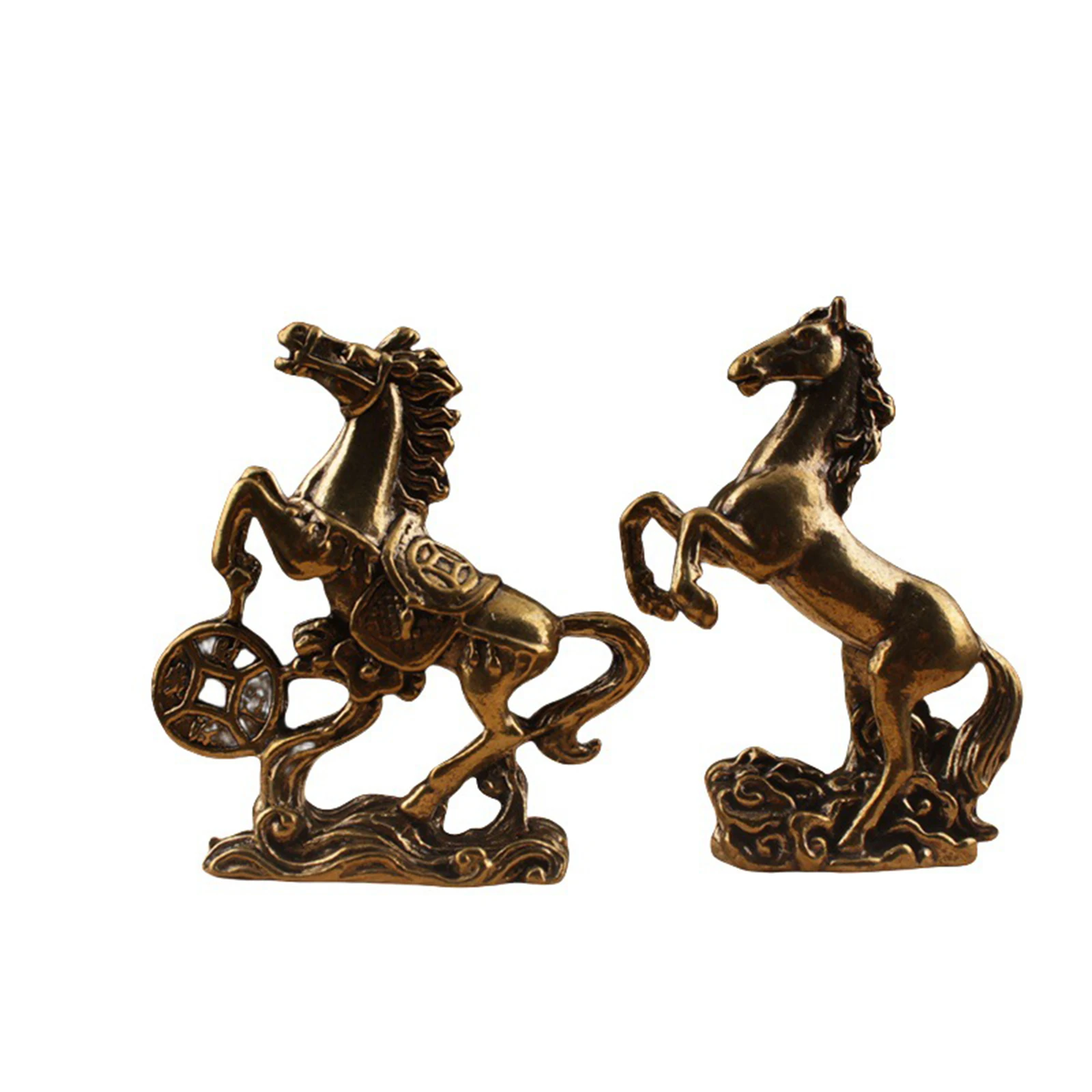 جديد النحاس الحصان التماثيل السنة الصينية الجديدة زودياك الحصان زخرفة فنغ شوي محظوظ تمثال المنزل مكتب سطح المكتب الديكور الحرف