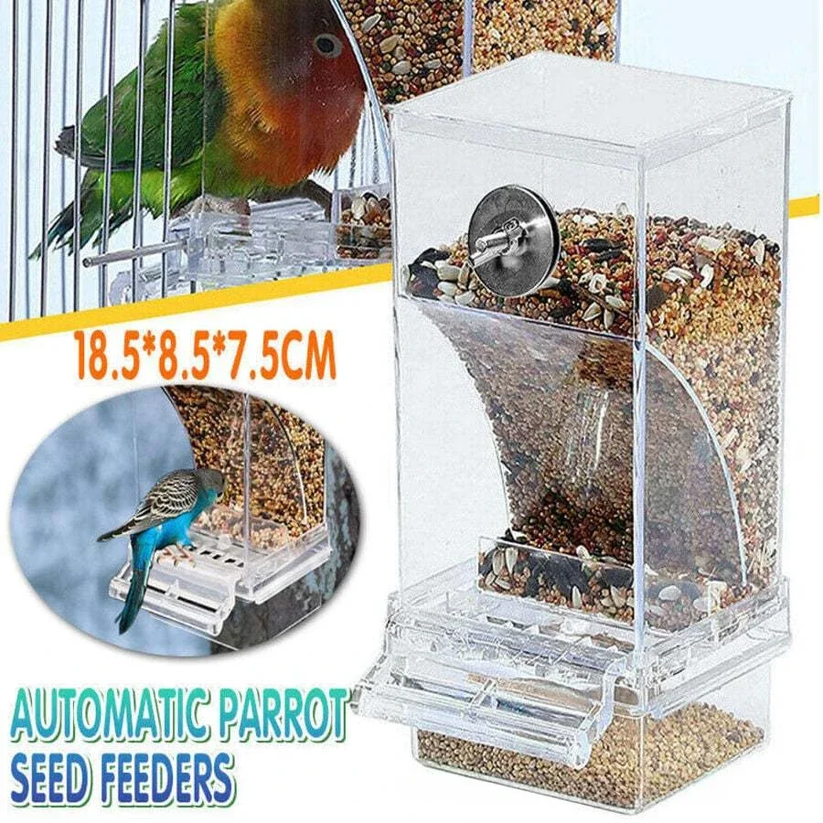 Automatic Neat Bird Feeder Parrot Automatic Feeder Anti-splash Anti-splash Food Large-capacity Feeder Birdcage Accessories