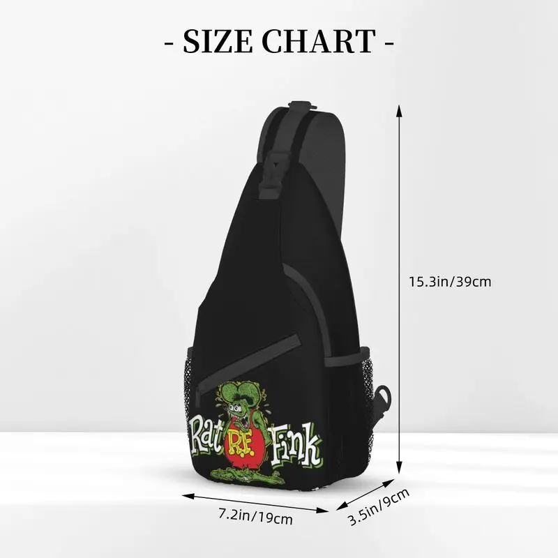 Casual Anime Cartoon Rat Fink Crossbody Sling Backpack Men Shoulder Chest Bags for Camping Biking