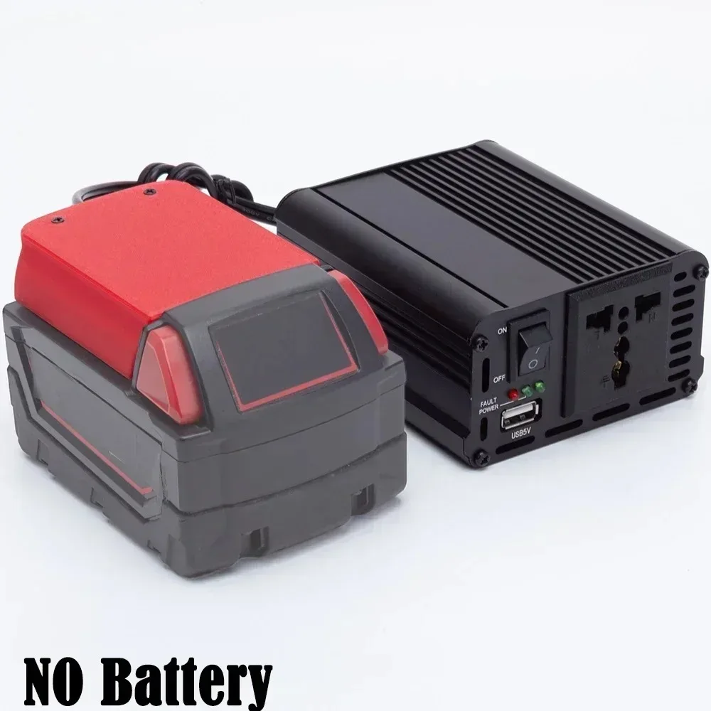 For Milwaukee 18V Battery DC AC USB Powered Inverter 200W 220V-240V Power Inverter Outlet Adapter w/USB(NO Battery )