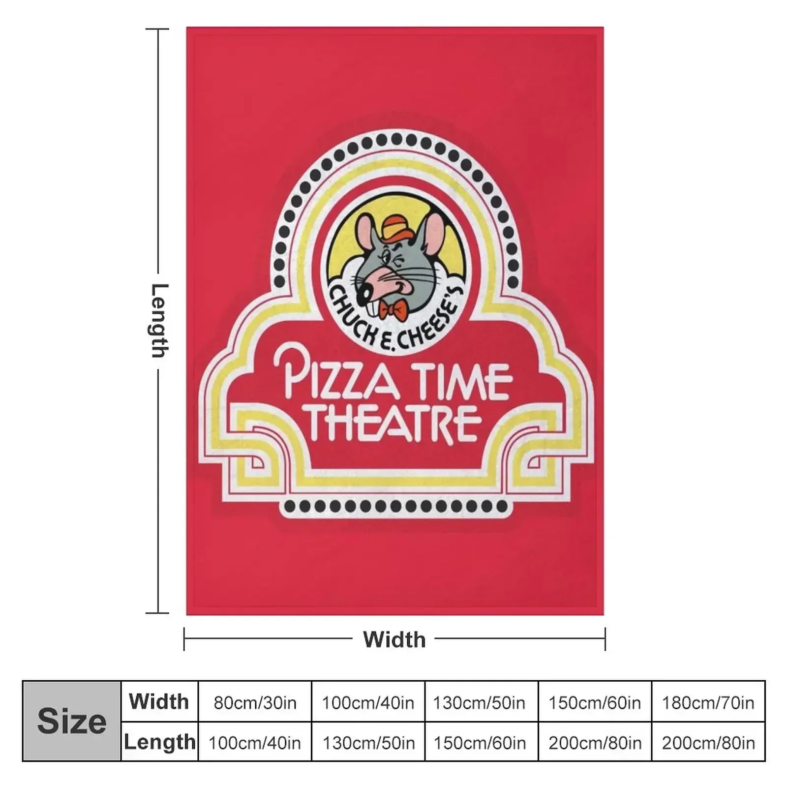 Chuck E. Cheese's Pizza Time Theatre Scary Animatronics Official Logo Throw Blanket Blankets For Sofas Travel halloween Blankets