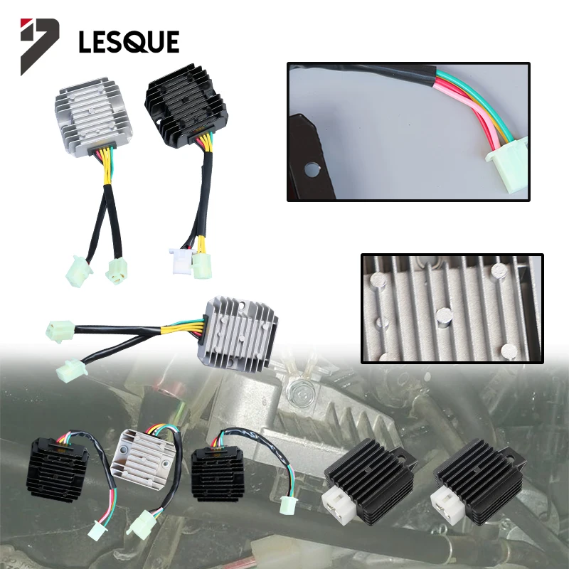 LESQUE Pit Dirt Bike Turn Signal Lights Current Rectifier Accessories 12V 4 Wire 5 Wires For Chinese Scooter Moped ATV Off Road