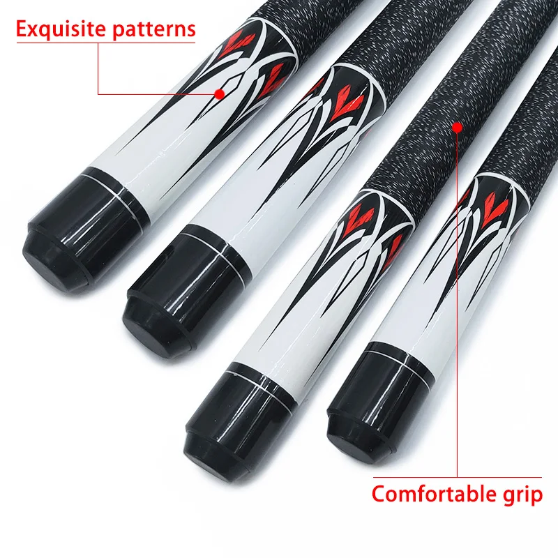 147cm Maple Wood Pool Cue Black Eight Ball Nine Ball Stick 1/2 Scale Split Cue Center Joint Billiard Cues Figure Shaft 13mm Tips