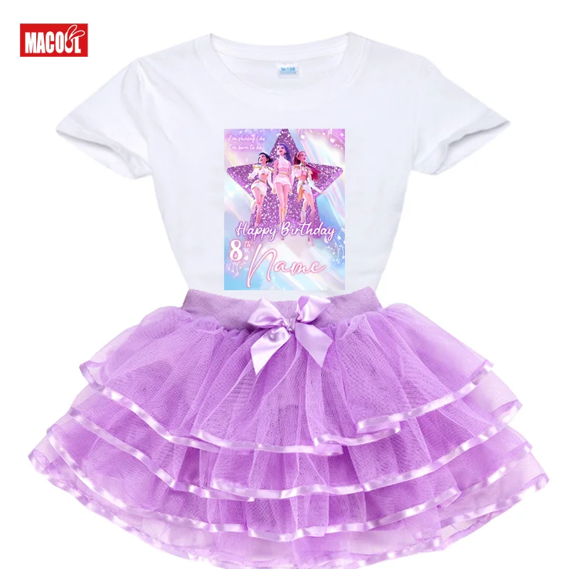 

Kpop Birthday Outfit Clothes Girls Birthday Tutu Set Birthday Party Shirts Girl Dress Set Child Suit Custom Name Outfits 6th 5th