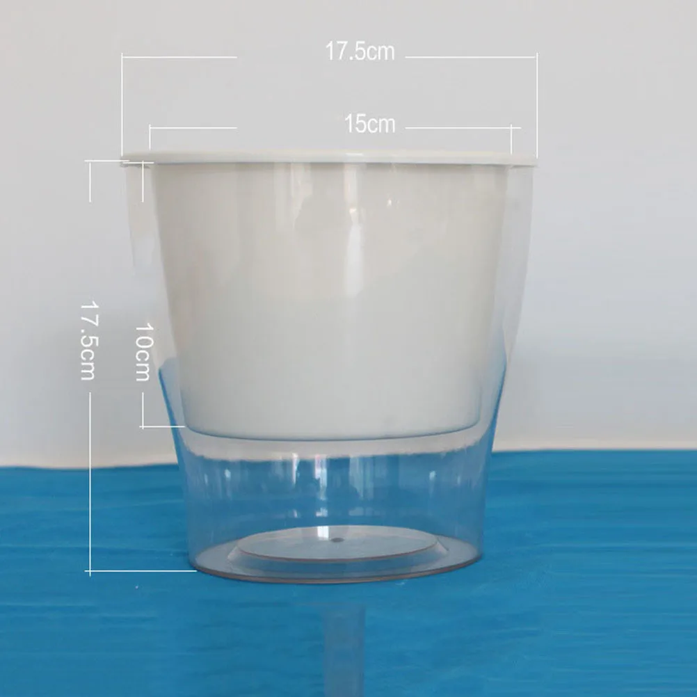 

Self Watering Storage Pot with Transparent Resin Construction Allows Oxygen Circulation and Water Observation Perfect for Indoor