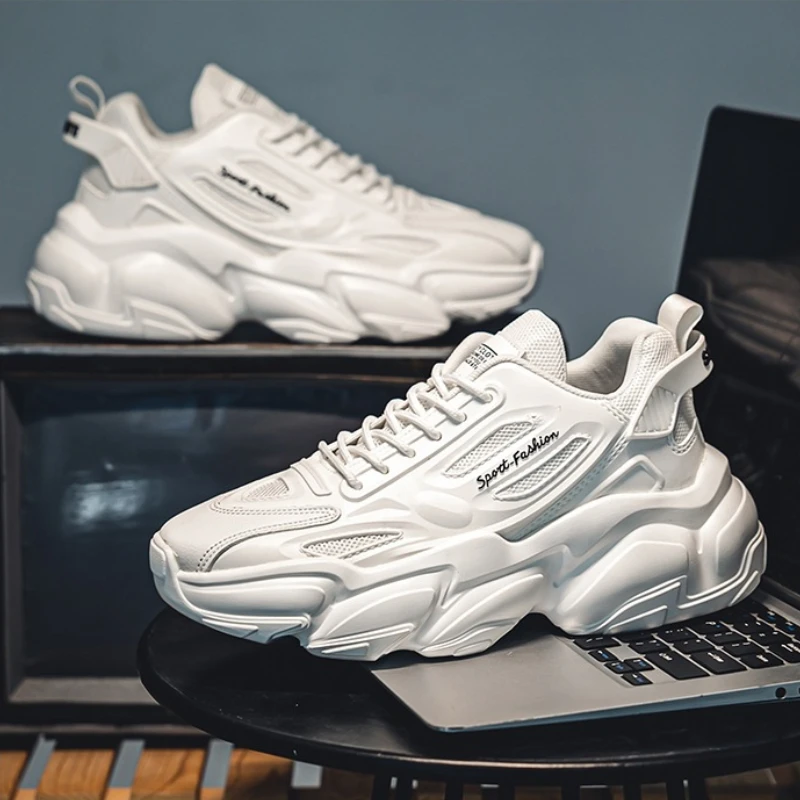 

Мужская обувь, новинка 2025, модные трендовые кроссовки с дышащей сеткой, мужские удобные повседневные туфли на платформе с мягкой подошвой Tenis Hombres