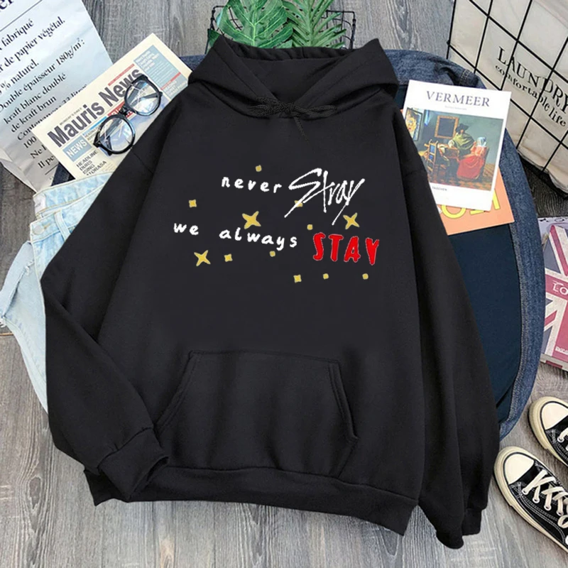 New Korea Stray Kids Cosplay Hoodies Women Cartoon Harajuku Gothic Tops Boys Girls Kpop Streetwear Clothes Women's Sweatshirts