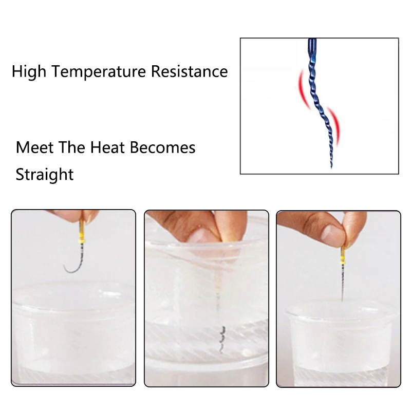 6 sztuk/pudło dentystyczne, aktywowane termicznie, niklowo-tytanowe giętkie pilniki do obróbki kanałowej, obrotowe, endodontyczne, narzędzia