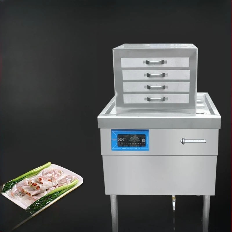 

Drawer four-layer rice flour machine, electromagnetic frequency conversion commercial open file snack breakfast equipment