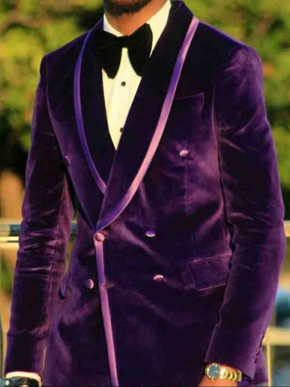 New Arrival Velvet Men Suits 2 Pieces Shawl Lapel Double Breasted Wedding Tuxedos Formal Occasion Custom Made Sets