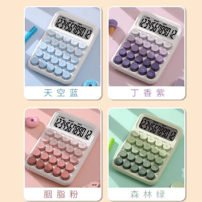 Dopamine Candy Gradient color Calculators Large Display Mechanical Dot Keyboard Back School Supplies Students kawaii calculator