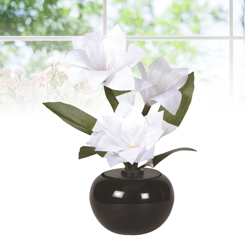 

Fiber Optic Flower Pot Light Bouquet Simulation Decorative Floral Arrangement Colorful LED Artificial Trend Vase