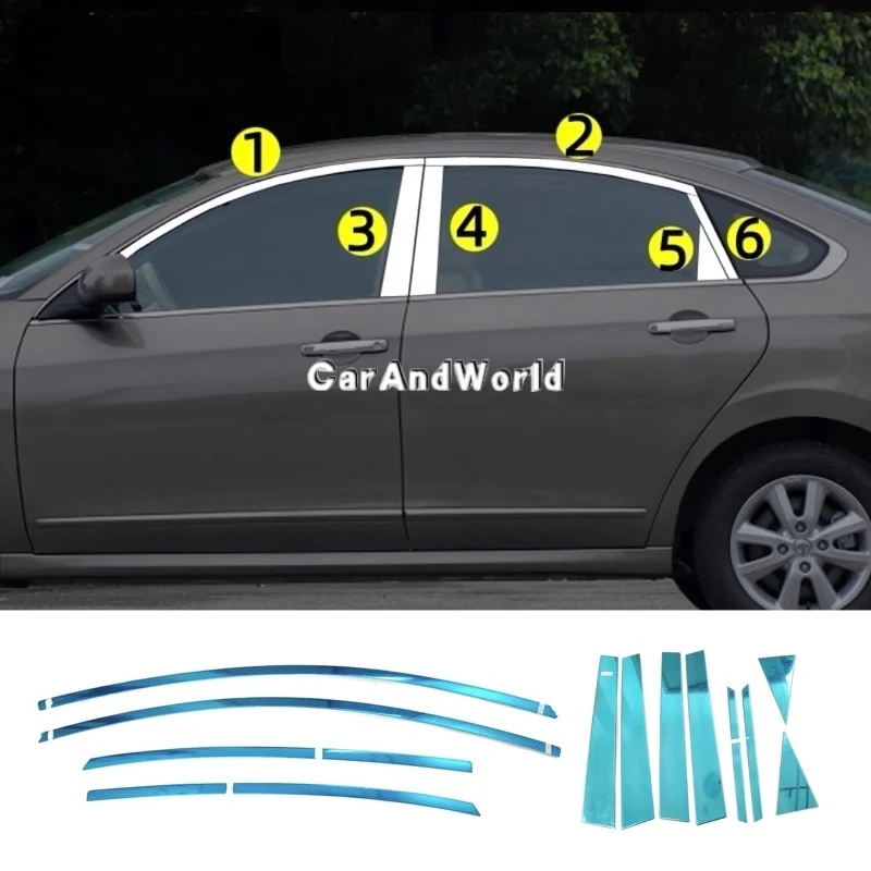 

Upper Door Body Window Strip Pillar Post B/C Center Column Trims For Nissan Bluebird Sylphy Classic 2nd 3rd Almera Car Accessory