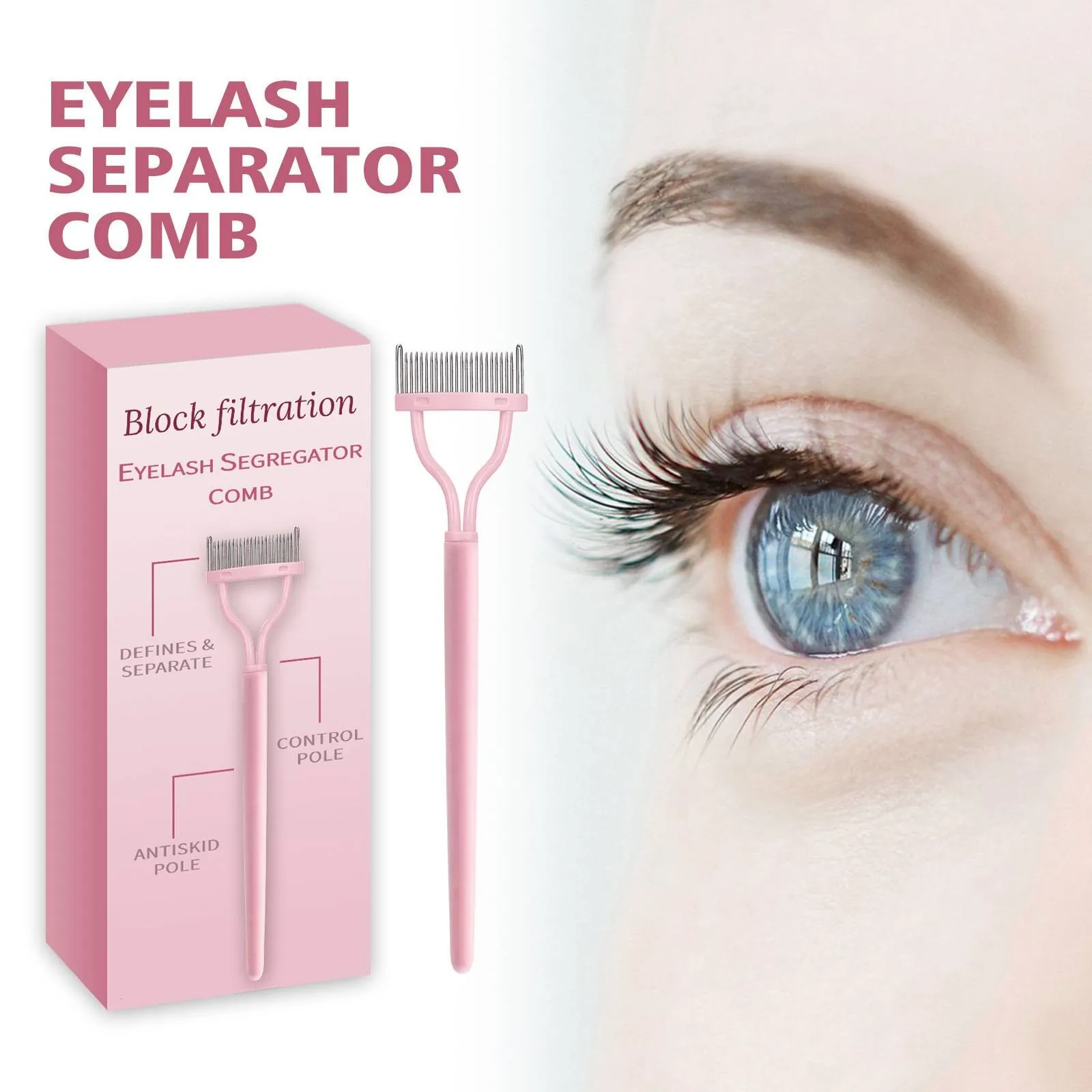 Eyelash Beauty Collapsible Separator Portable Eyelash Brush Comb Mascara Curl Eye Lash Stainless Steel Eyelash Combing Tools