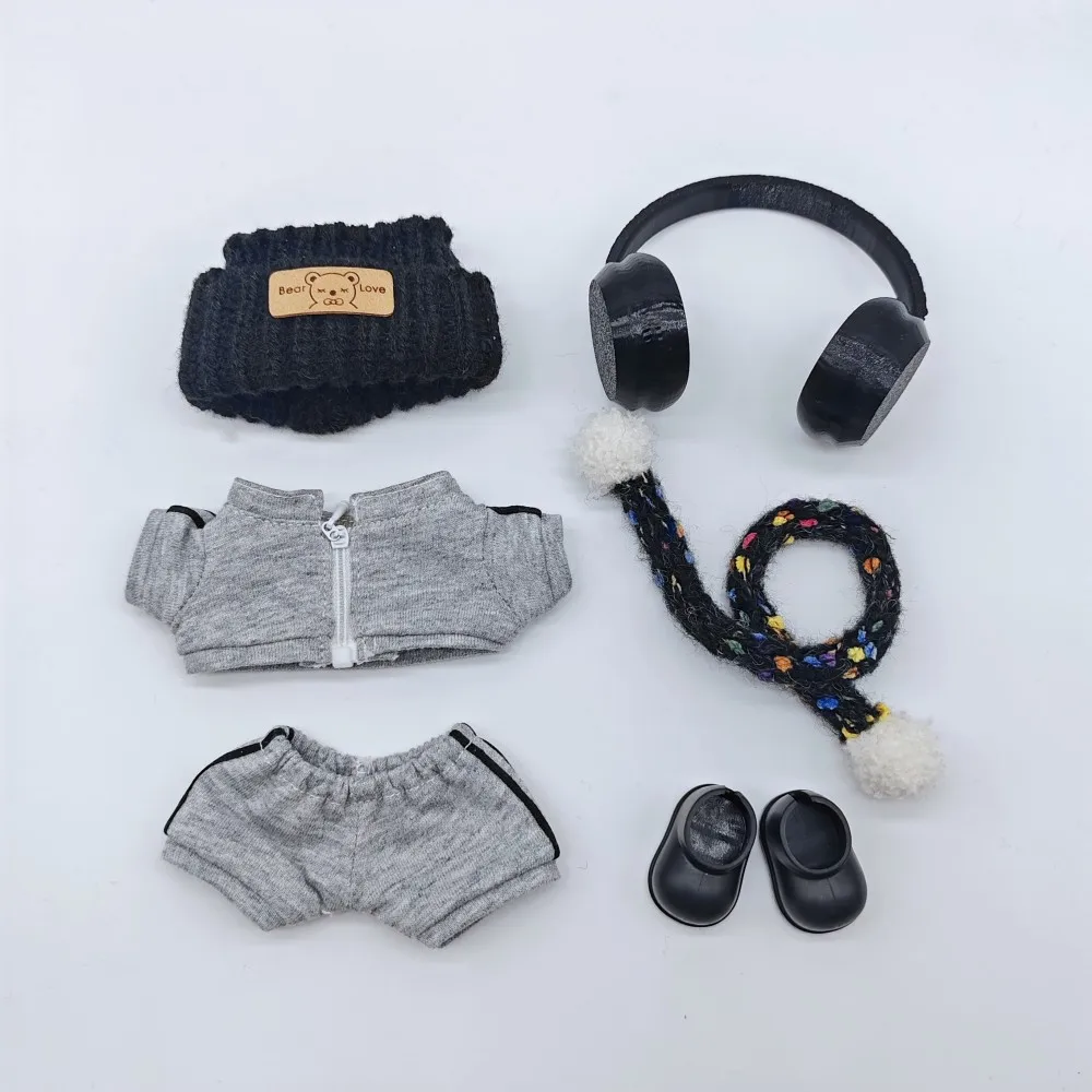 

Для 3.0 labubu Спортивный костюм Теннисная одежда Кепка с козырьком парусиновая обувь Свитер с капюшоном Комплект для ropa labubu кукольный наряд Аксессуары