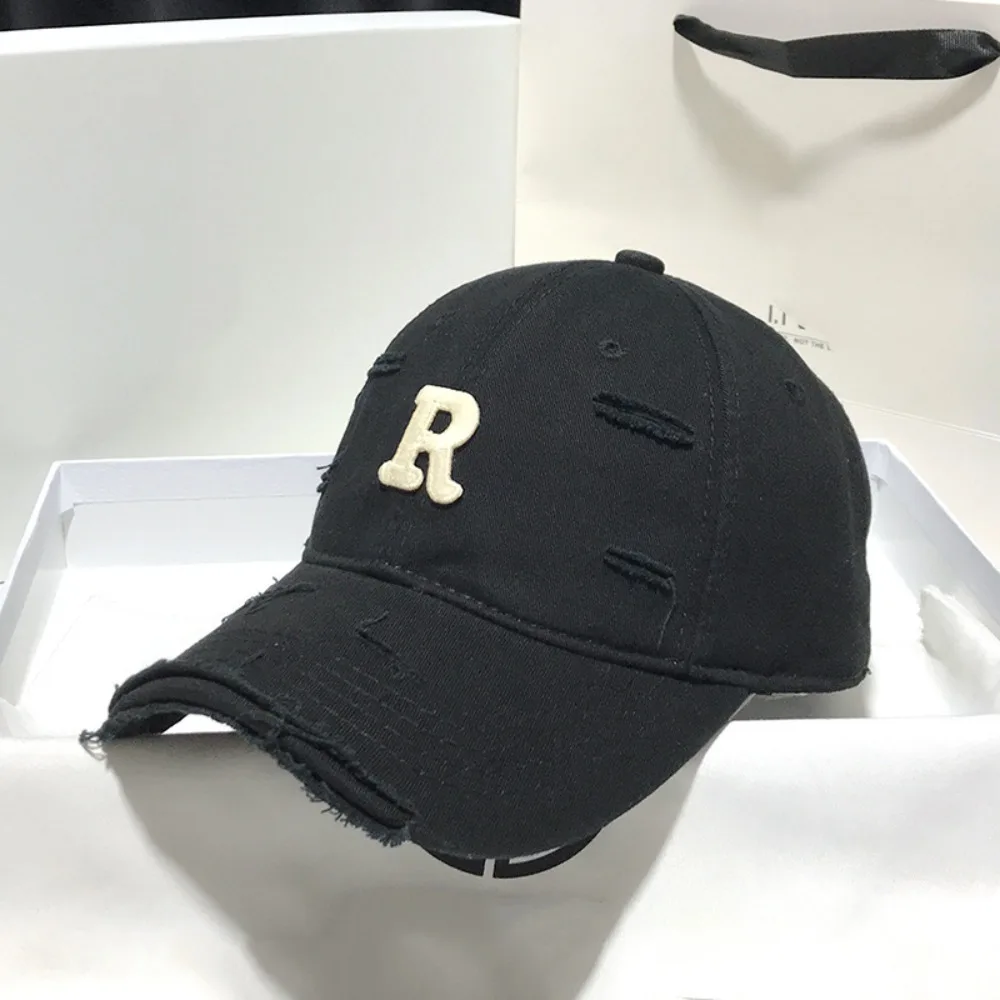 Cotton Over Size Baseball Cap Washable Adjustable Vintage Duck Tongue Cap Letters Sun Protection Large Head Circlet Cap Unisex