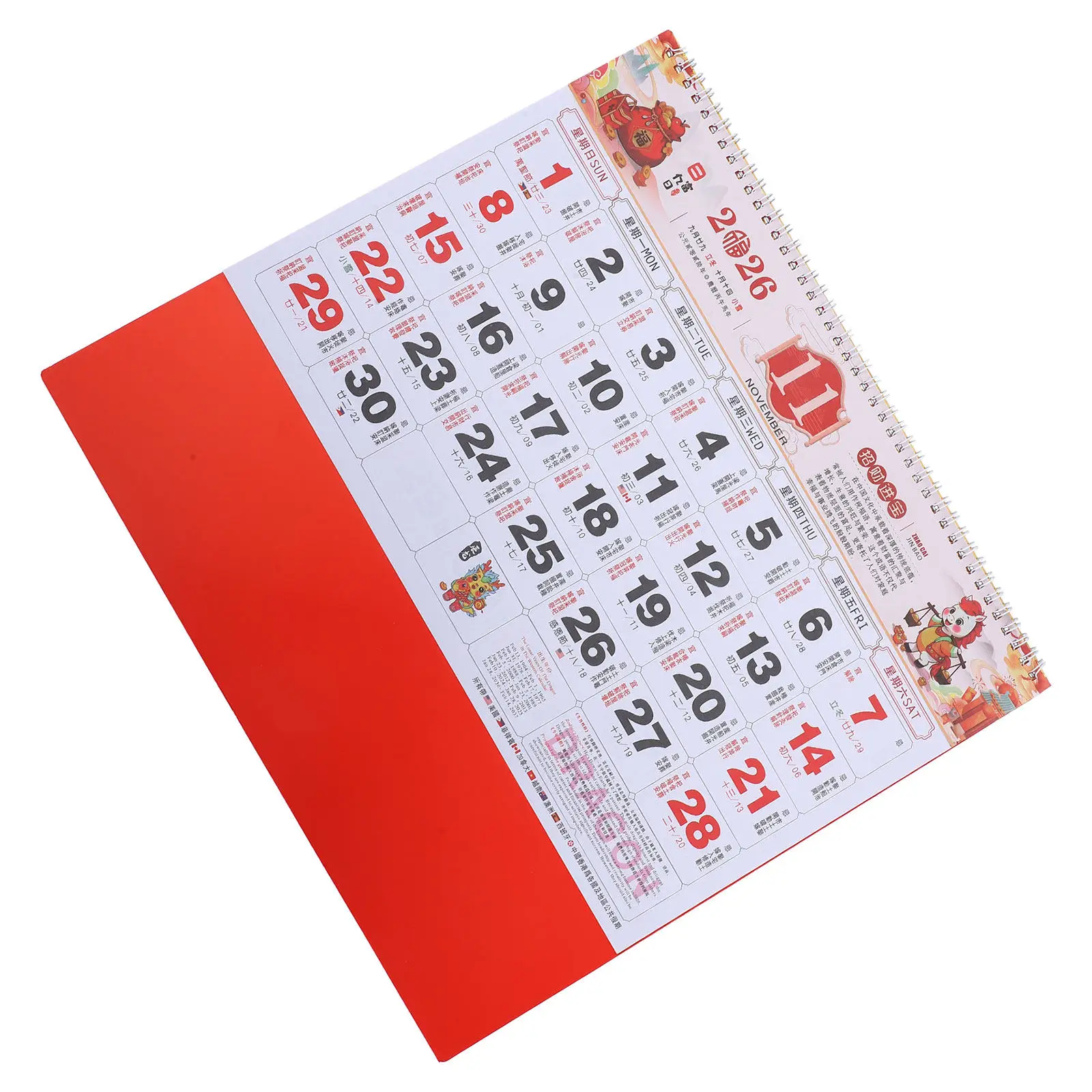 

Настенный календарь на 2026 год Лошади (Китайский зодиак) – традиционное украшение к Лунному Новому году, ежемесячный отрывной планировщик, бумажный, для подвешивания на стену