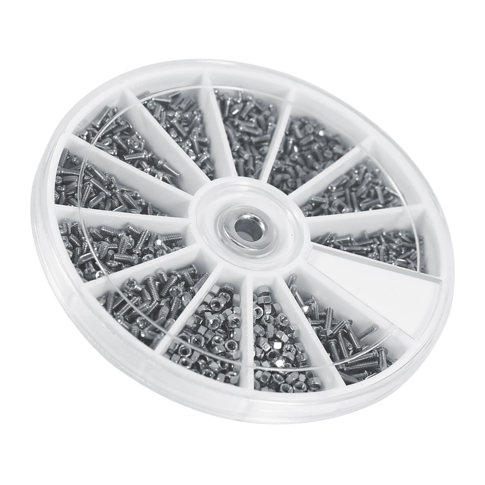 مجموعة مكسرات متنوعة للساعات وبراغي النظارات ، صغيرة ، 12 نوعًا ، M1 ، M1.2 ، M1.4 ، M1.6 ،