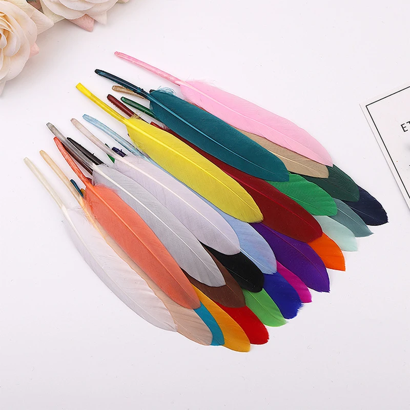 50Pcs Colorful Goose Feathers Natural Plumes Home Table Centerpieces Craft Decor DIY Handicraft Wedding Party Garment Decoration